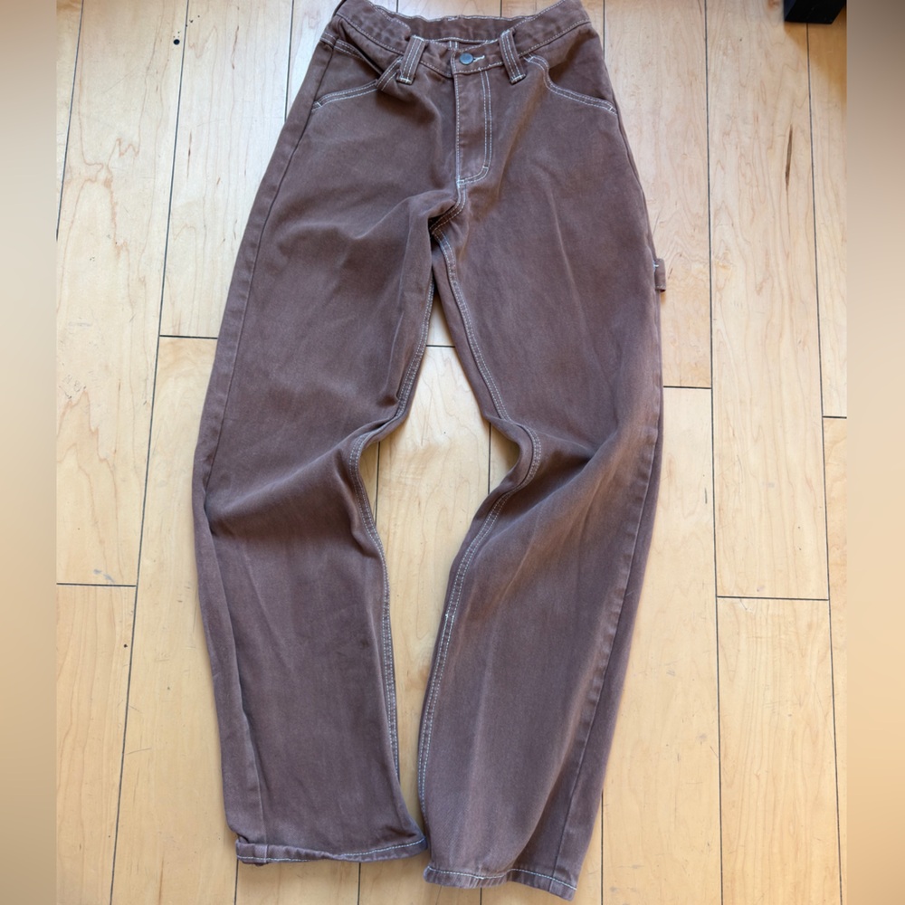 J. Galt Brown Straight-Leg Pants